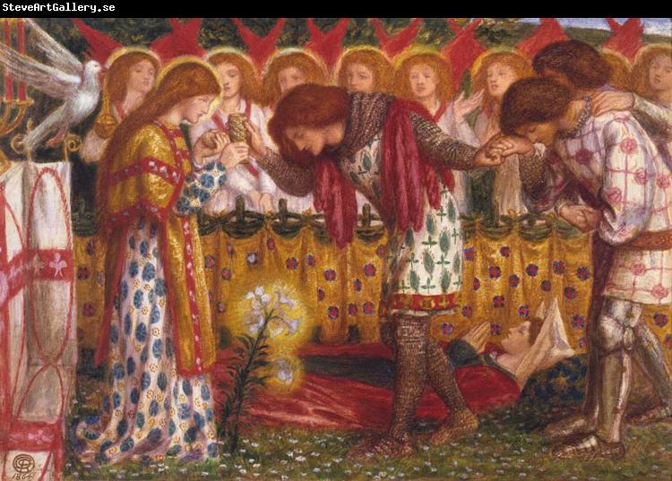 Dante Gabriel Rossetti How Sir Galahad,Sir Bors and Sir Percival were Fed with the Sanc Grael But Sir Percival's Sister Died by the Way (mk28)